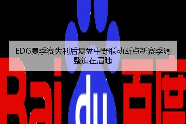 EDG夏季赛失利后复盘中野联动断点新赛季调整迫在眉睫